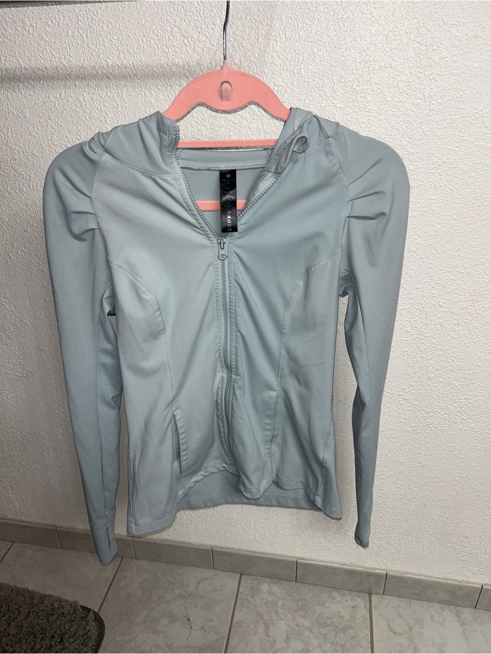 Light Blue Yogalicious Women's Zip Hoodie Jacket
